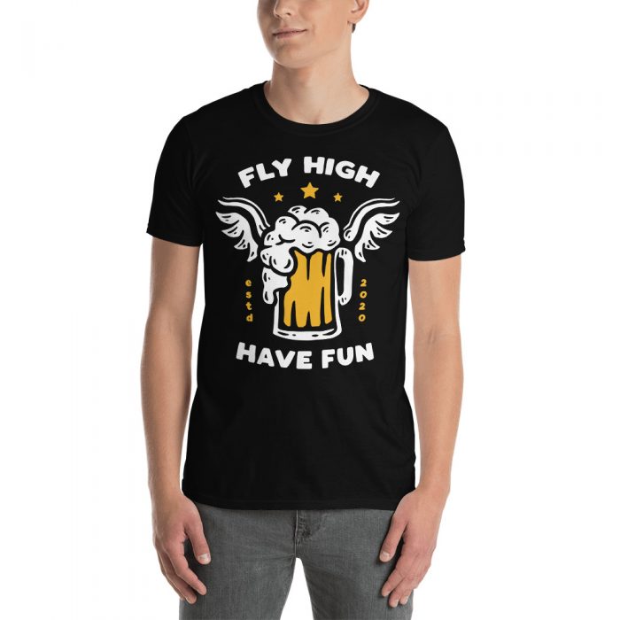 Fly High Have Fun Flying Beer Short-Sleeve Unisex T-Shirt