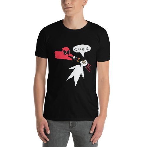 Ouchie! Sketch Deadpool Funny Graphic Tee Short-Sleeve Unisex T-Shirt