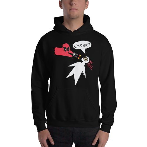 Ouchie! Sketch Deadpool Funny Graphic Unisex Pullover Hoodie
